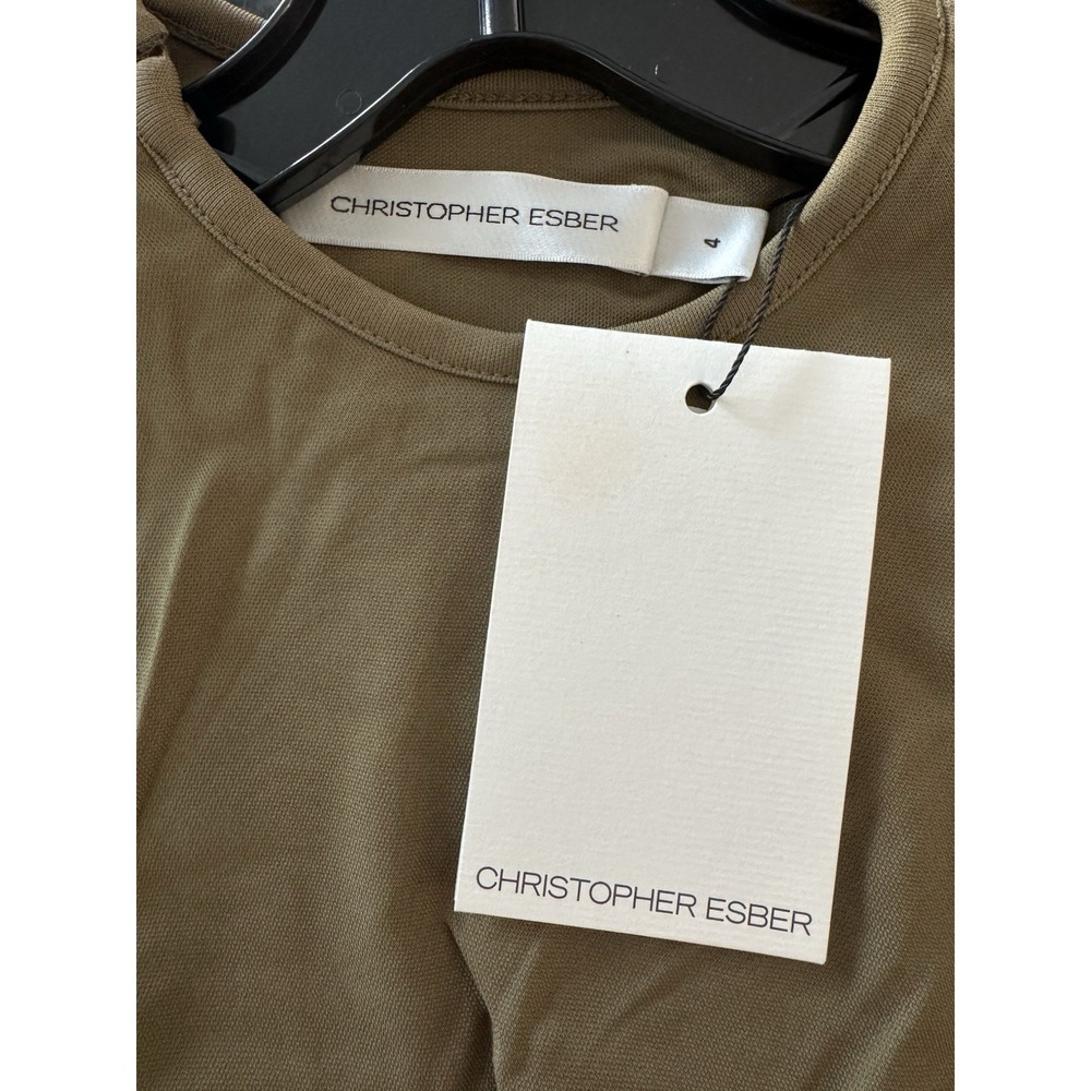 CHRISTOPHER ESBER twisted‎ jersey dress Green Size 40. NWT $990 - Picture 14 of 14